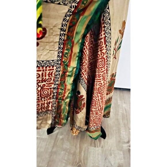 Maxi Reversible Sari Silk Wrap Skirt OSFM Multi layer Hippie Boho Festival Art - Picture 9 of 11